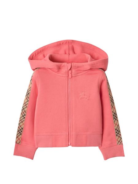  Burberry Kids Sudadera Con Capucha Y Ribete A Cuadros - Rosa 