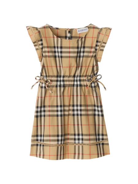  Burberry Kids Vestido A Cuadros Con Cordones - Neutro 
