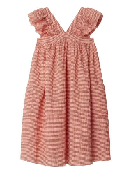  Burberry Kids Vestido A Cuadros Gingham - Naranja 