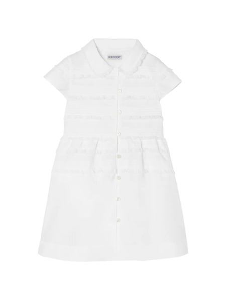  Burberry Kids Vestido Camisero De Encaje - Blanco 