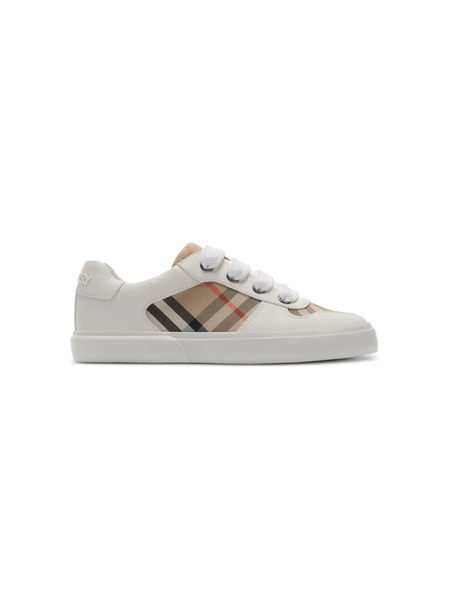  Burberry Kids Zapatillas De Algodón A Cuadros - Blanco 