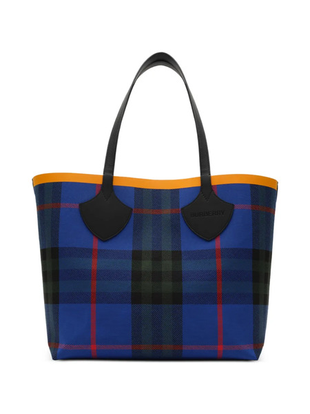  Burberry Large Check Tote - Azul 