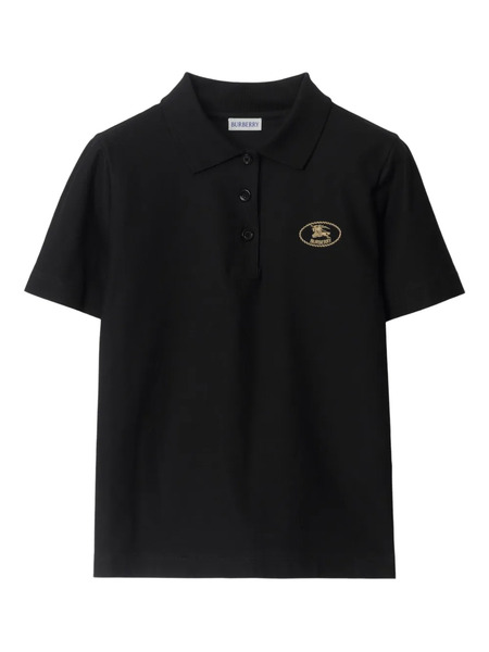  Burberry Polo De Algodón - Negro 