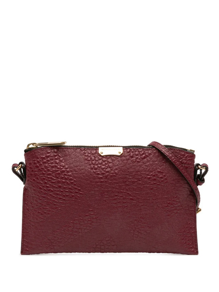  Burberry Pre-owned Bandolera Chichester Pequeña De Piel A Cuadros En Relieve 2000-2017 - Rojo 