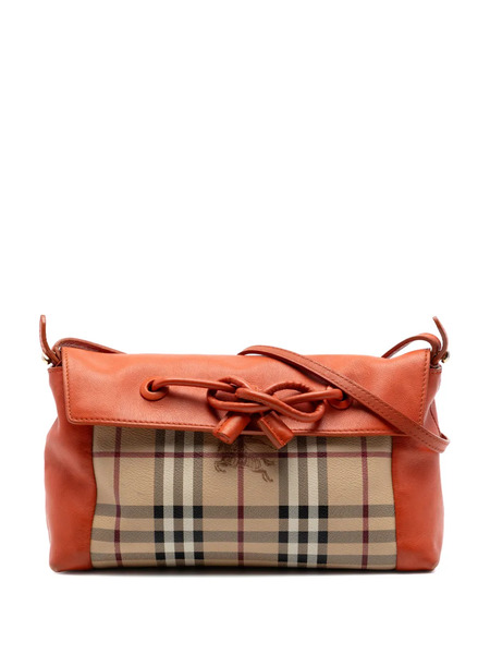  Burberry Pre-owned Bandolera Leah De Lona Revestida Con Motivo De Cuadros Haymarket 2000-2017 - Naranja 