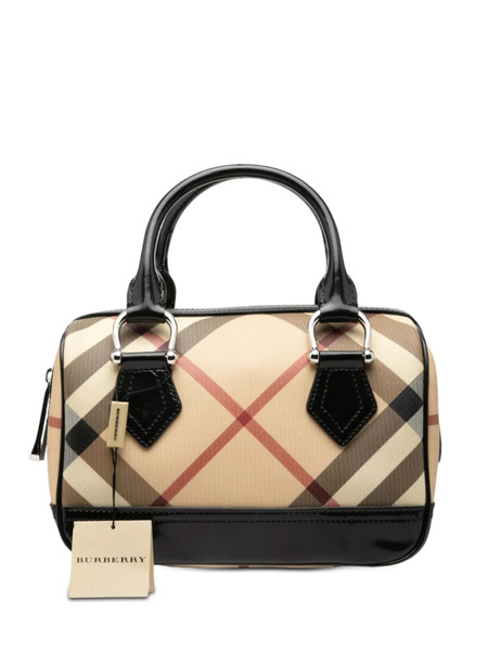  Burberry Pre-owned Bolso Boston Bowling Pequeño De Lona Revestida Con Motivo Supernova Check 2000-2017 - Negro 