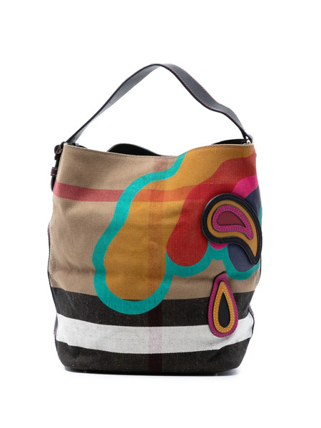  Burberry Pre-owned Bolso Satchel Ashby Mediano De Lona Mega Check Con Motivo Pop Elements 2000-2017 - Marrón 