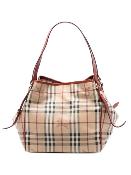  Burberry Pre-owned Bolso Shopper Canterbury De Lona Revestida Y Motivo Haymarket Check 2000-2017 - Marrón 
