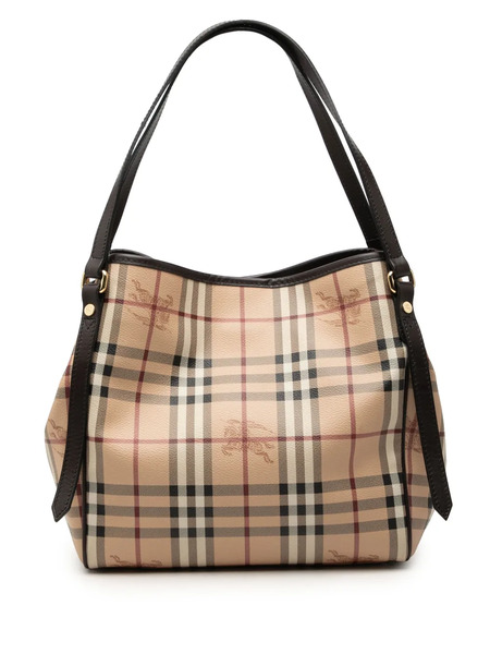  Burberry Pre-owned Bolso Shopper Canterbury De Lona Revestida Y Motivo Haymarket Check 2000-2017 - Negro 