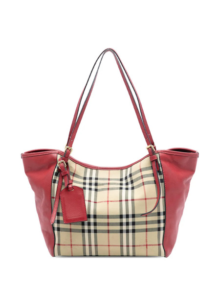  Burberry Pre-owned Bolso Shopper Canterbury De Piel Y Lona Con Motivo Haymarket Check 2000-2017 - Marrón 
