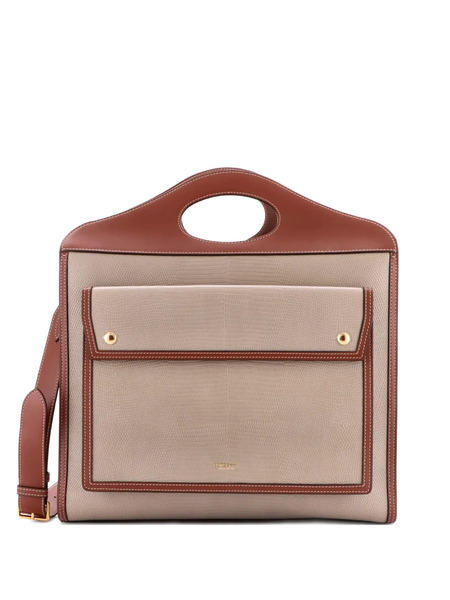  Burberry Pre-owned Bolso Shopper Pocket Mediano De Piel Con Efecto De Piel De Lagarto En Relieve - Neutro 