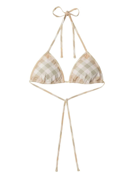  Burberry Top De Bikini Triangular A Cuadros - Neutro 