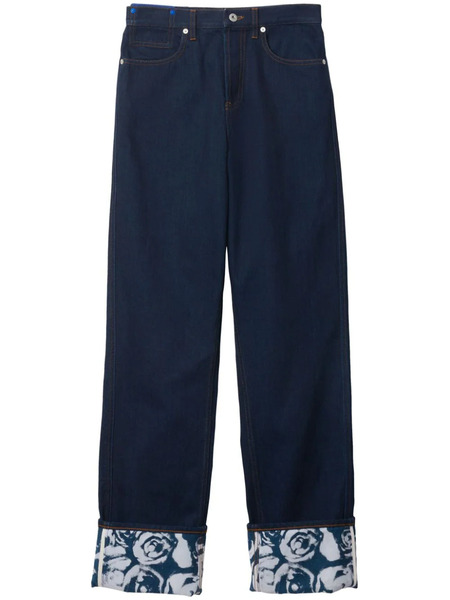  Burberry Vaqueros Rectos Con Parche Del Logo - Azul 