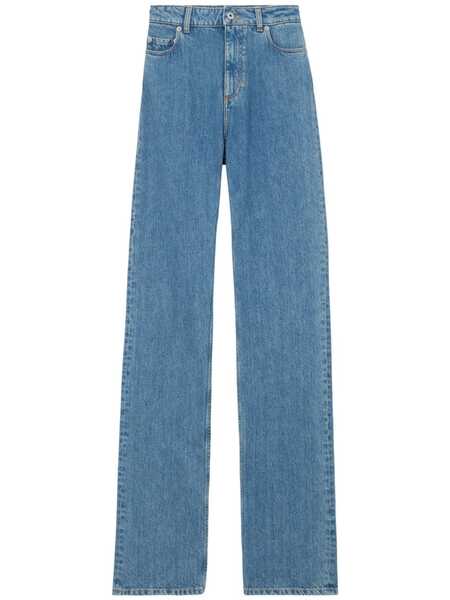  Burberry Vaqueros Rectos De Talle Alto - Azul 