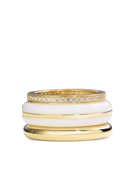 By Pariah Anillos En Oro De 14 Ct Con ágata Y Diamante - Dorado 