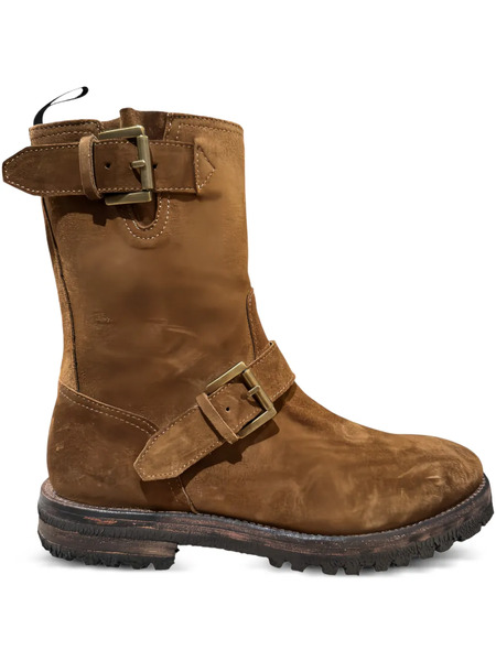  Calce Botas Biker Con Hebilla - Marrón 