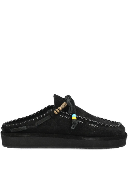  Caleb Paris Mules Con Bordado - Negro 