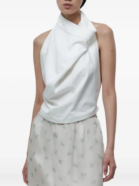  Carven Top Drapeado Con Espalda Abierta - Blanco 