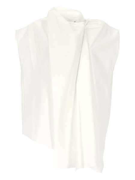  Carven Top Drapeado De Algodón - Blanco 
