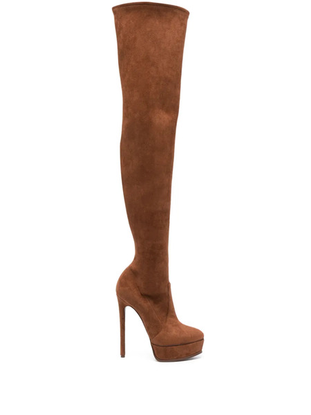  Casadei Botas Flora Con Plataforma De 140mm - Marrón 