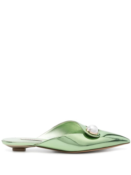  Casadei Mules Blade Planos - Verde 