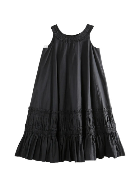  Casey Casey Vestido Midi Con Volantes - Negro 