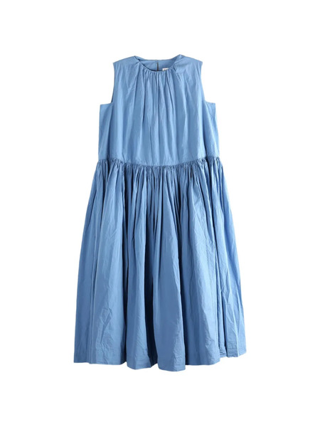  Casey Casey Vestido Midi Fruncido - Azul 
