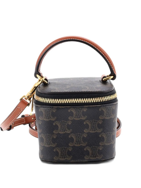  Celine Pre-owned Bolso De Hombro Square Vanity Mini De Lona Revestida Triomphe Con Asa Superior - Marrón 