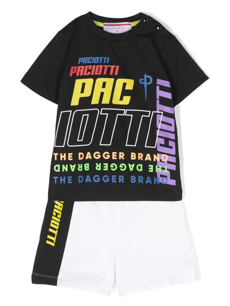  Cesare Paciotti Conjunto Con Logo Estampado - Negro 