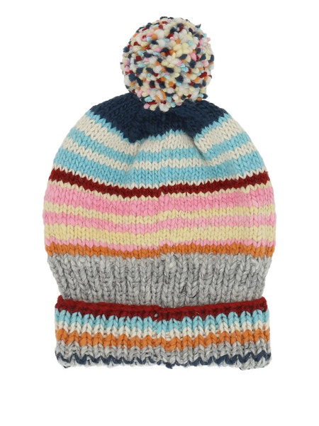  Chamula Gorro De Rayas Con Pompón - Gris 