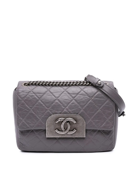  Chanel Pre-owned Bandolera Cc Square Flap Acolchada De Piel De Becerro Envejecida 2012-2023 - Morado 