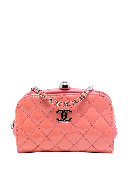  Chanel Pre-owned Bandolera De Charol Con Diseño Acolchado, Logo Cc Y Correa De Cadena 2015-2016 - Rosa 