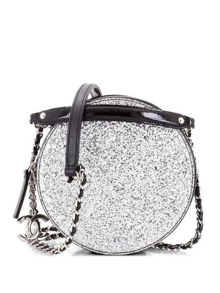  Chanel Pre-owned Bandolera Evening On The Moon Round Evening Bag Glittered Pvc Mini De Charol - Negro 