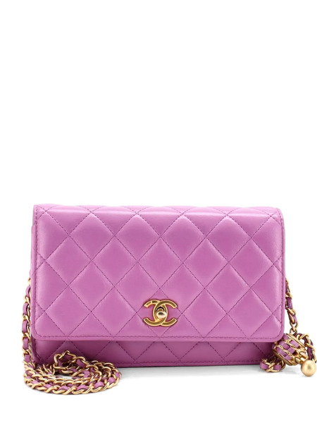  Chanel Pre-owned Bandolera Pearl Crush De Piel De Borrego Con Diseño Acolchado Y Correa De Cadena - Morado 