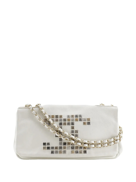  Chanel Pre-owned Bolso De Hombro Cc Mosaic Studs Accordion Flap De Piel De Borrego 2008-2009 - Blanco 