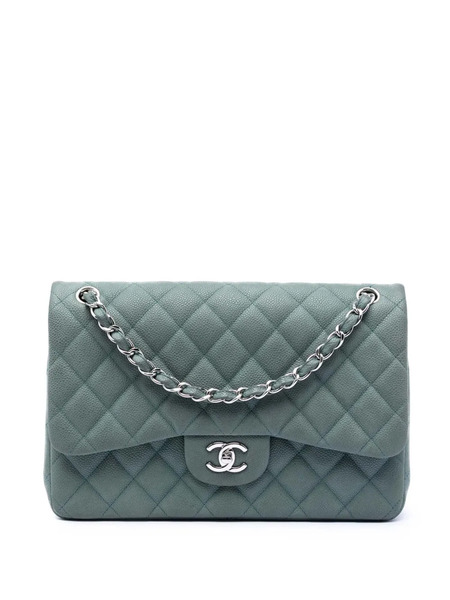  Chanel Pre-owned Bolso De Hombro Classic Double Flap Oversize De Piel Caviar Tornasolada 2012-2013 - Azul 