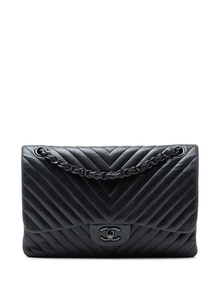  Chanel Pre-owned Bolso De Hombro Classic So Black Double Flap Oversize De Piel De Borrego 2015-2016 - Negro 