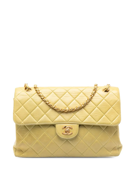  Chanel Pre-owned Bolso De Hombro Double Sided Flap Oversize De Piel De Borrego Acolchado 1994-1996 - Amarillo 