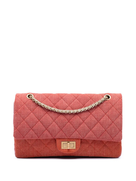  Chanel Pre-owned Bolso De Hombro Reissue 2.55 Double Flap 227 Vaquero Con Diseño Acolchado Tricolor 2009-2010 - Naranja 