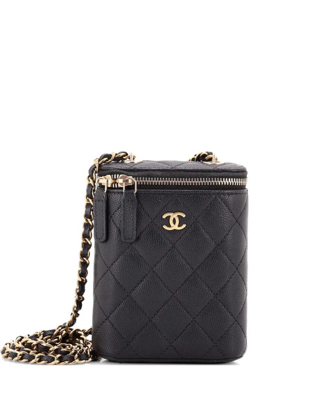  Chanel Pre-owned Bolso De Hombro Vertical Classic Vanity Case Mini De Cuero Caviar Con Diseño Acolchado - Negro 