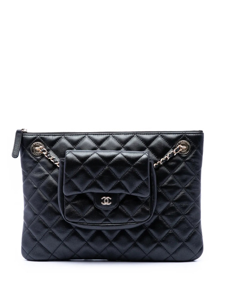  Chanel Pre-owned Bolso De Mano Flap Purse Mini De Piel De Borrego Acolchado Con Logo Cc 2019 - Negro 