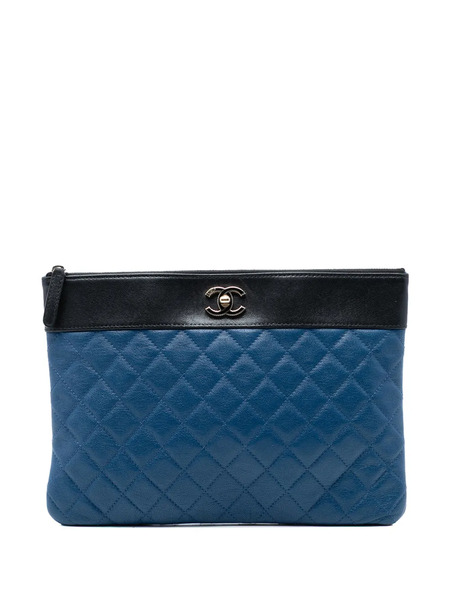 Chanel Pre-owned Bolso De Mano Mademoiselle O Case Mediano Acolchado De Piel De Oveja Bicolor 2016-2017 - Azul 