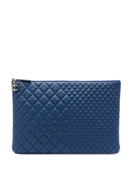  Chanel Pre-owned Bolso De Mano O Case Grande De Piel De Borrego Con Diseño Acolchado 2016-2017 - Azul 