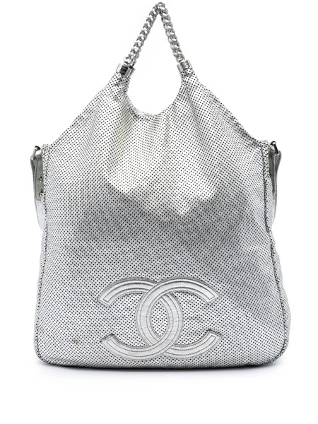  Chanel Pre-owned Bolso Satchel Rodeo Drive Grande Metalizado De Piel De Becerro Con Perforaciones 2008-2009 - Plateado 