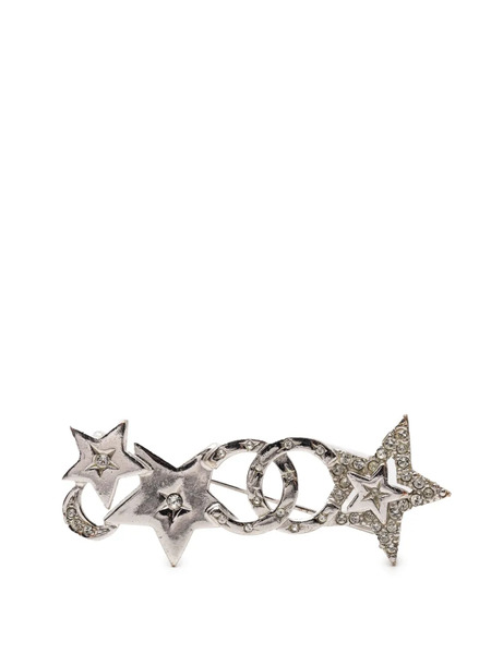  Chanel Pre-owned Broche De Estrella Y Luna Con Logo Cc De Latón Con Apliques De Strass 2006 - Plateado 