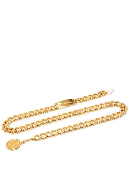  Chanel Pre-owned Cinturón De Cadena 31 Rue Cambon Con Medallón Bañado En Oro Con Logo Cc 1950-1970 - Dorado 