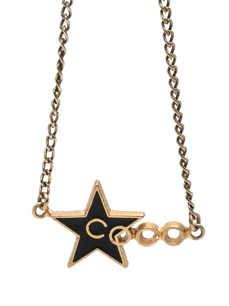  Chanel Pre-owned Collar Coco Con Colgante De Estrella Esmaltado Y Bañado En Oro Con Logo Cc 2001 - Negro 