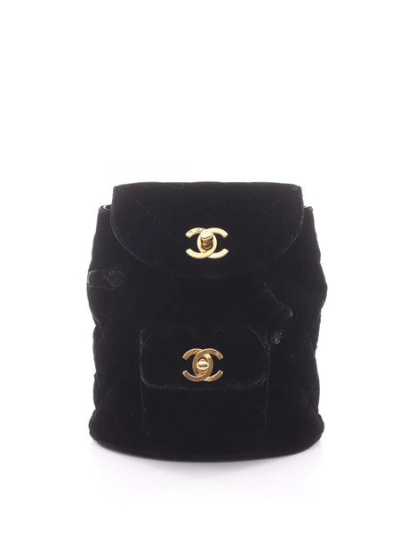  Chanel Pre-owned 1994-1996 Small Velvet Duma Backpack - Negro 