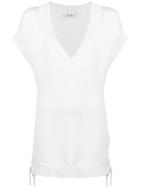  Charlott Top Con Cuello En V - Blanco 