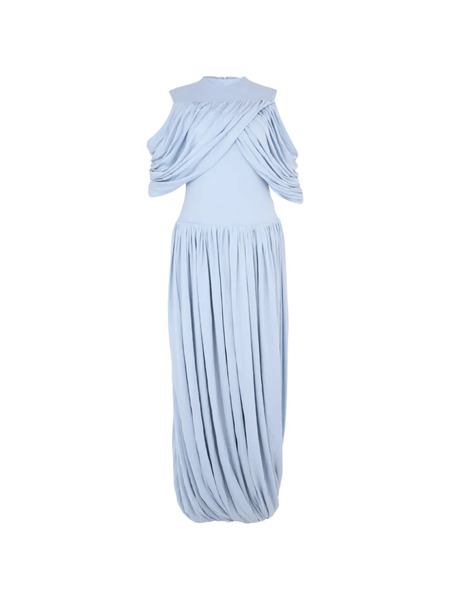  Chats By C.dam Vestido Largo Ethel Drapeado - Azul 